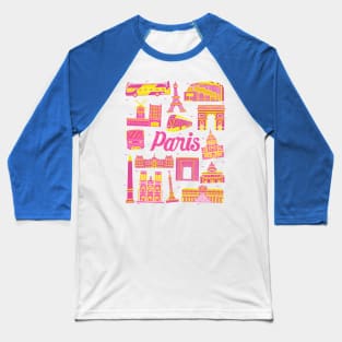 Paris Cityscape Landmark Baseball T-Shirt